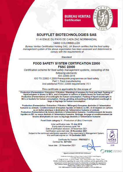 Certification FSSc 22000